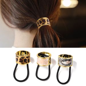 1pair Print Hair Rope Women Leopard Elastic Rubber Hair Bands For Girls Punk Ponytail Holder Stripe Hair Accessories Headbands