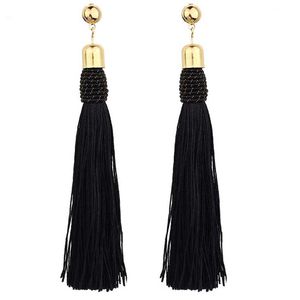 Line Long Tassel Earrings Gold Stud Earrings Chandelier Summer Women Fashion Jewery Will and Sandy Red Black Pink