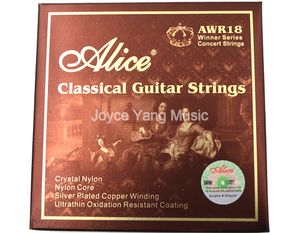 Alice AWR18 Classicy Guitar Strings Crystal Nylon Placcato argento Placcato Avvolgimento di rame Ultrathin Resistente all'ossidazione Ultrathin 1st-6th Strings