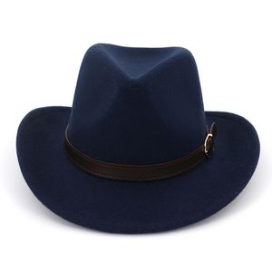 2019 västra cowboyhatt ullfilt brett brima fedora hattar med bältesspänne män kvinnor karneval party trilby hat sombrero