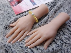 Högkvalitativ silikon LifeLike hand mannequin dummy händer för ring smycken display med naglar