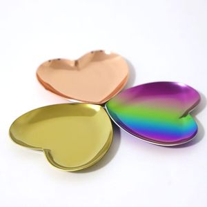 Heart Shape Mini Portable Herb Grinder Smoking Pipe Handroller Plate Rolling Storage Tray Innovative Design Machine