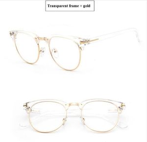 Очки рамка рама мужчин 2021 квадратных женщин Очки старинные половинные очки очки оптические зрелище очко для очков металл IDPFX