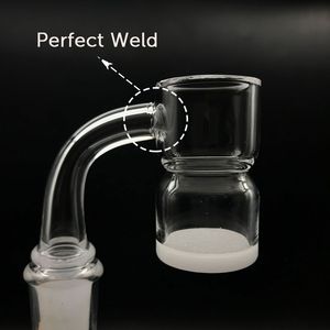 Ny Splash Guard Quartz Banger Beveled Edge Opaque Bottom 10mm 14mm 18mm Manlig Kvinna 45 90 Quartz Nails For Water Bongs Dab Rigs