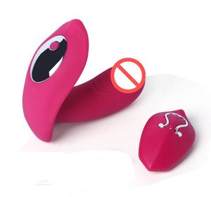 10 Speed ​​Dildo Vibrator Sexleksaker för kvinnor Onani Clitoris Stimulator G-Spot Massager Wireless Remote Control Wearable Vibrator J2216