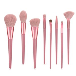 Horse hair makeup brushes set 8pcs brush tools for eye shadow loose powder foundation cosmtics super soft 4 colors available DHL Free