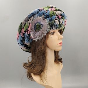 Berretto di pelliccia di alta qualità, cappello di capelli di coniglio di castoro, cappello caldo da donna, tendenza britannica dell'alta società