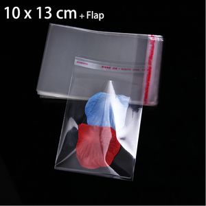 200pcs 10 x 13cm Self Adhesive Resealable Poly Bags Party Gift Pouch Clear Plastic Packaging Bag