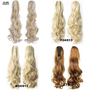 Kadınlar Isıya Dayanıklı Kuyruk Extensions için büyük Kıvırcık Sentetik Ponytails Farklı Renkler Hairpieces Sarışın Piyano Renkli At Kuyruk