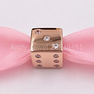 Andy Jewel Authentic 925 Sterling Silver Beads Dazzling Dice Charm Charms Fits European Pandora Style Jewelry Bracelets & Necklace 781269C01