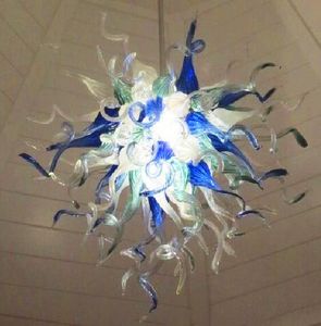 High Ceiling Lamps Hand Made Glass Chandeliers Lighting for House Decoration Cobalt Blue White Green Color Price Chandelier