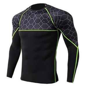 Fashion Rashgard Compression Sport Shirt Men Long Sleeve Fitness Top Sportswear Gym Training t Shirt Bodybuilding Running Shirt Men