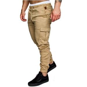 Nova tendência fina verão calças casuais dos homens retalhos sweatpants masculino carga calças multi-bolso sportwear dos homens corredores com M-4XL