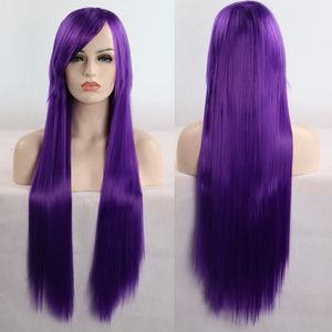 purple Anime wigs Cosplay colorful hair with 80cm synthetic braid hair
