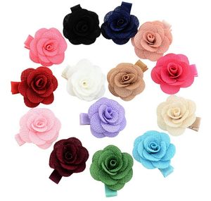 Wholesale small flower hair pins for sale - Group buy Mix Colors Small cute Flower Clip Kids Hairclip With Ribbon Wrap Floral Clips Bowknot Hair Pins Girls Hair Accessories Hairpin