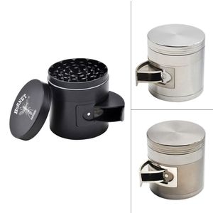 Multi Functional Zinc Alloy Metal Herb Grinders Tobacco Grinder 4 Piece 63MM Sharp Teeth Spice Chromium Chrusher Tray Presser Smoking Pipes