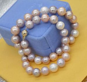Frete Grátis nobre 10-11mm rodada Multicolor pearl necklace 14 K broche