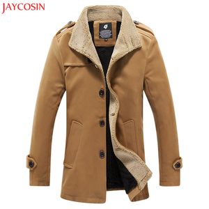 Jaycosin 1 шт. Мужские пальто осень зима хлопок смесь открытый теплый утолщенный куртка флисовая длинная рукава пальто куртка топ блузка Z1122