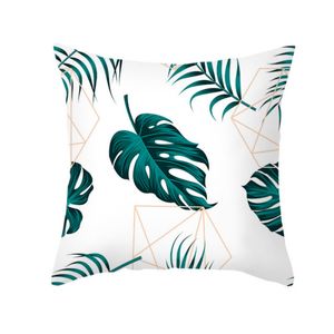 Tropiska växter Kuddehölje Dekorativa Nordic Style Pillowcase Botaniska löv 45 * 45cm Gröna bladkast