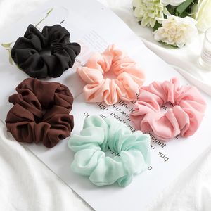 Cross-border novo círculo de cabelo Amazon chiffon simples cor sólida anel de intestino grosso banda elástica anel de cabelo anel de jóias por atacado