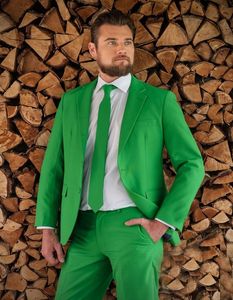 İki Düğmeler Işık Yeşil Düğün Damat Smokin Çentik Yaka Groomsmen Erkekler Suits Balo Blazer (Ceket + Pantolon + Kravat) No: 2030