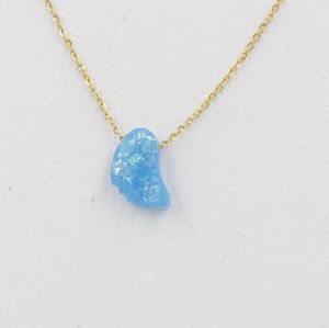 Natural Opal Harts Baby Feet Pendant Necklace For Women Fashion Jewelry Ocean Blue Foot Wedding Halsband Födelsedagspresenter