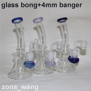 Hookahs Glass Bong Rig Rig Decals Decalques Água Bongs Mulheres 7.4 polegadas Dab Rigs com quartzo Banger