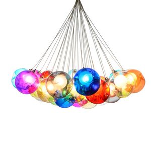 Modern G4 LED Färgglada glas hänge Ljus ljuskrona taklampa Fixture Ny för sovrum Bar Living Room Home Lighting