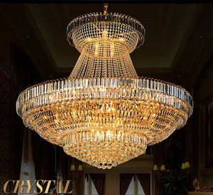 Moderna kristall ljuskronor belysning fixture stor runda guld kristall ljuskrona LED lampa Droplight Hem Inomhus Hotel Club Light myy