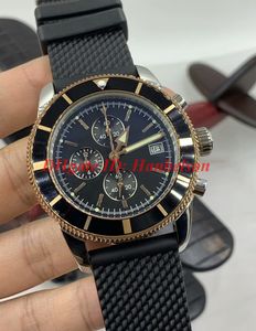 High quality watches mens Japan Quartz movement Chronograph montre de luxe rubber belt Wristwatches steel case Luxusuhr 1884 Sport Watch