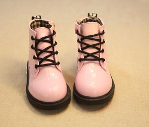 Autumn Winter Kids Girls Martin Boots children baby Ankle Zip Snow Boot Boys Shiny Patent Leather girls Toddler shoes