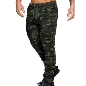 Camuflagem Calças Streetwear Homens Esportes Leggings Fitness Harem Calças Slim Fit Sweatpants Cintura Elástica Calças Calças Tamanho M-3XL