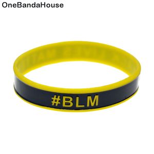 100PCS Black Lives Matter with Line Silicone Bracelet Ink Filled Logo Adult Size for Promotion Gift