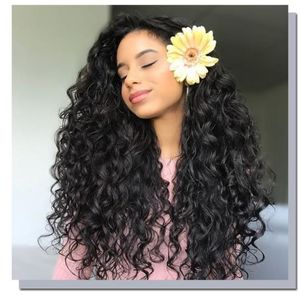 Afro Kinky Curly Synthetic Wigs brown Explosion Head African Long Heat Resistant Gluelese Lace Front Wig for Black Women FZP124