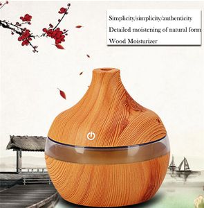 BEIJAMEI Umidificatori USB da 300 ml Aroma diffusore d'aria in legno Umidificatore ad ultrasuoni Casa Piccolo olio essenziale Aromaterapia Umidificatore