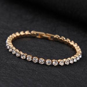 Wholesale- Diamond Crystal Bracelet Silver Gold Plated Bracelet Bangle Cuff Bands for Women Fashion Wedding Jewelry