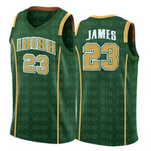 liceo 23 LeBron Jersey James Mens bianco verde giallo economici maglie da basket all'ingrosso ricamo loghi S-XXL 898998