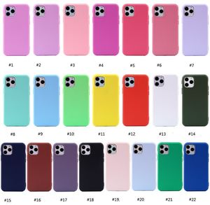 Casos de telefone de silicone fosco fosco fosco para iPhone 14 13 12 mini 11 Pro Max XR XS 6 7 8 Plus Anti -Impressão Digital 1,5 mm Espessura Candy Color Back Capa