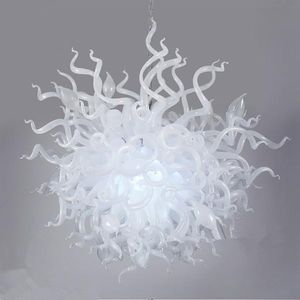 White Lamps Glass Art Lighting Hand Blown Chandelier Lamp Romantic Wedding Table Top Centerpiece LED Light Pendant