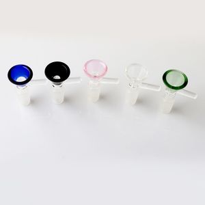 Glass Bowl Slide Funnel Piece Slides Bongs accessary tobacco smoking 14mm 18mm colorful male bowls 4mm heady thick For Glass Bongs Oil Rigs