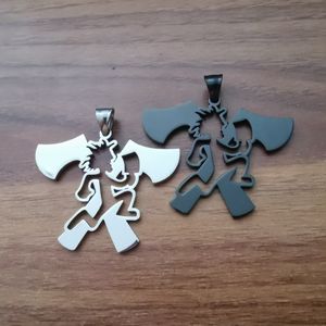 silver / black Fashion Mens Jewelry ICP Double Hatchet man Pendant Stainless Steel ball beads Necklace 30''