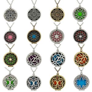 Copper Filigree Diffulser Locket Pendant Chain Necklace Essential Oil Fashion DIY Jewelry with 7 Refill Pads Fine Gifts for Women Wholesale