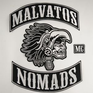 وصول جديد MC Malvatos Nomads مطرزة تصحيح الحجم كبير الحديد على مخصص للملابس سترة راكب الدراجة النارية