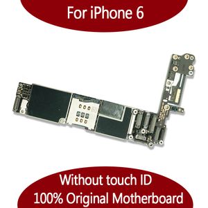 För iPhone 6 6G Motherboard 16GB 64GB 128GB Logic Board Unlocked Without Touch ID Inget fingertryck 100% bra fungerande mainboard iOS