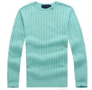 Hot Sale Ny Högkvalitativ Polo Brand Herr Twist Sweater Knit Bomull Tröja Jumper Pullover Tröja Män Polo Tröjor