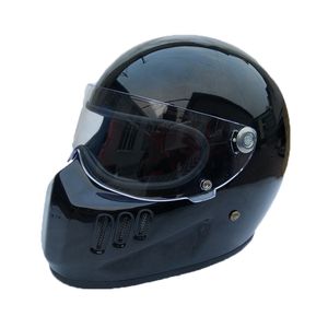 Motosiklet tam Yüz kask cruiser fiberglas kask ile Vintage Cafe racer kasko için kalkan ile retro bisiklet kask serin