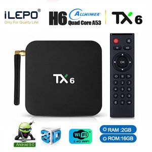 AndroidテレビボックスAllwinner H6 TX6スマートテレビAndroid9.0ストリーミングレシーバー2GB 16GB 2.4G WiFi 4K H.265メディアプレーヤー