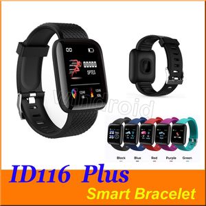 Fitness Tracker ID116 PLUS Pulseira inteligente com frequência cardíaca Smart Watchband Pulseira de pressão arterial PK ID115 Plus 116 Plus