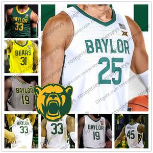 Dostosowany 2022 Baylor Bears Koszykówka Koszulka 0 Flo Thamba 3 Dale Bonner 5 Turner 23 Jonathan Tchamwa Tchatchous Men Women Youth Kids Jersey S-4XL