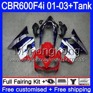 Body +Tank For HONDA CBR 600F4i CBR600FS CBR600F4i 01 02 03 silvery red hot 286HM.44 CBR600 F4i 600 FS CBR 600 F4i 2001 2002 2003 Fairings